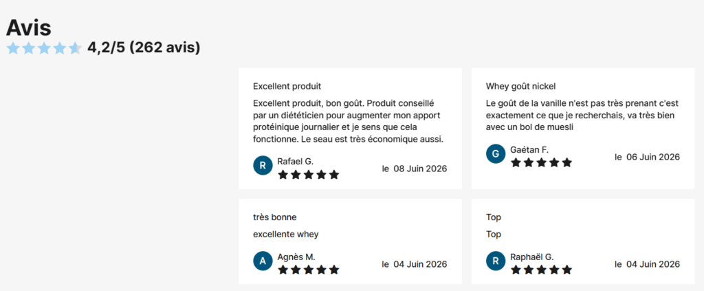 avis clients Whey Isolate native Nutripure
