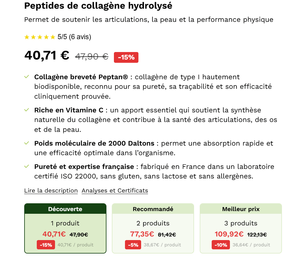 prix collagène nutrimea