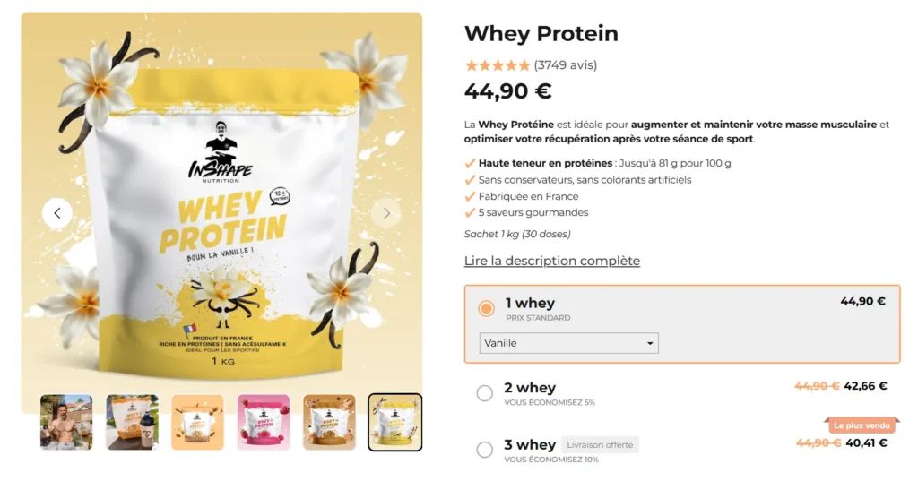 prix whey tibo inshape nutrition