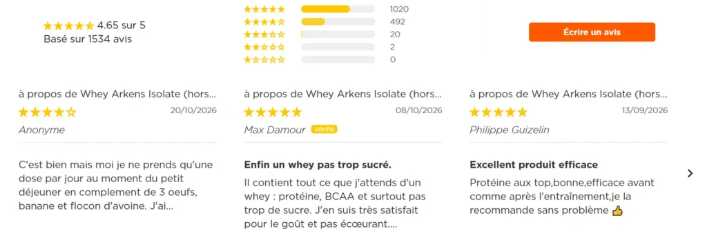 avis client whey arkens black protein