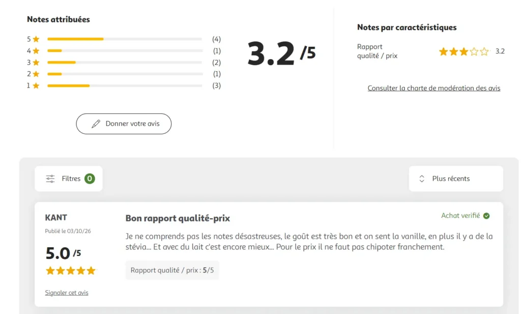 avis clients Whey Auchan Eat’N Move