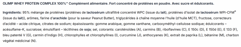 Avis Whey Olimp Nutrition