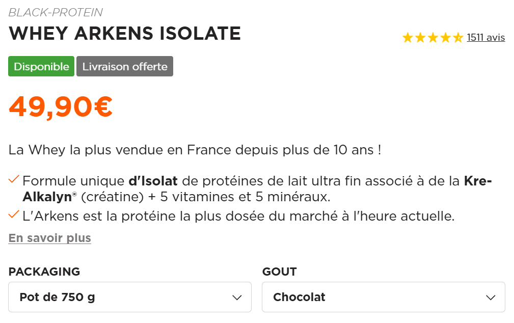 Avis Whey Black Protein