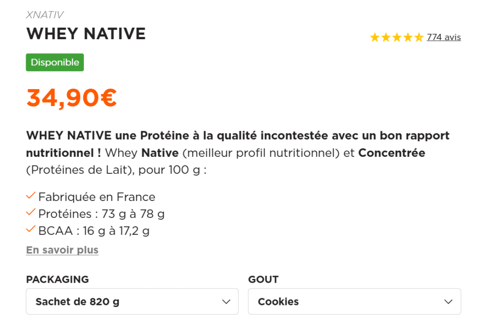 Avis Whey Xnative