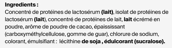 ingrédients Whey PER4M