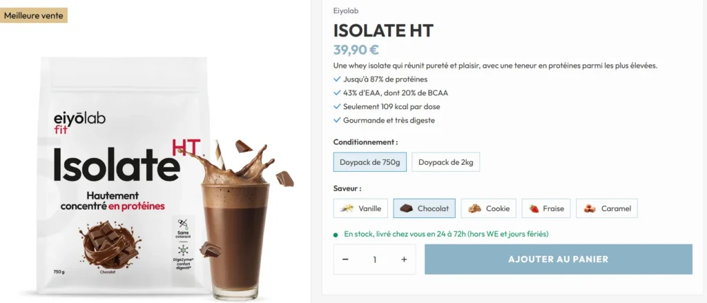 prix Whey Eiyolab isolate HT