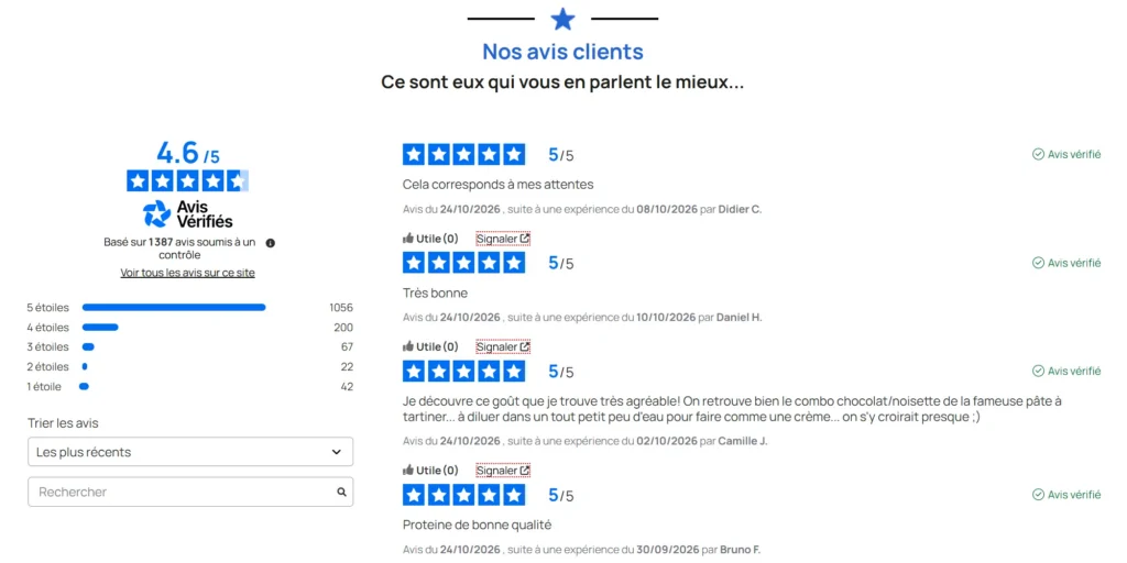 avis clients Whey Eric Favre iso 100% whey Zero