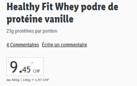 Avis Whey Healthy Fit Lidl