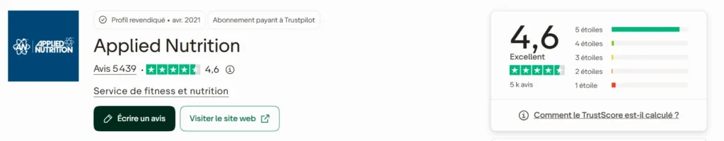 avis client trustpilot whey Applied Nutrition critical whey