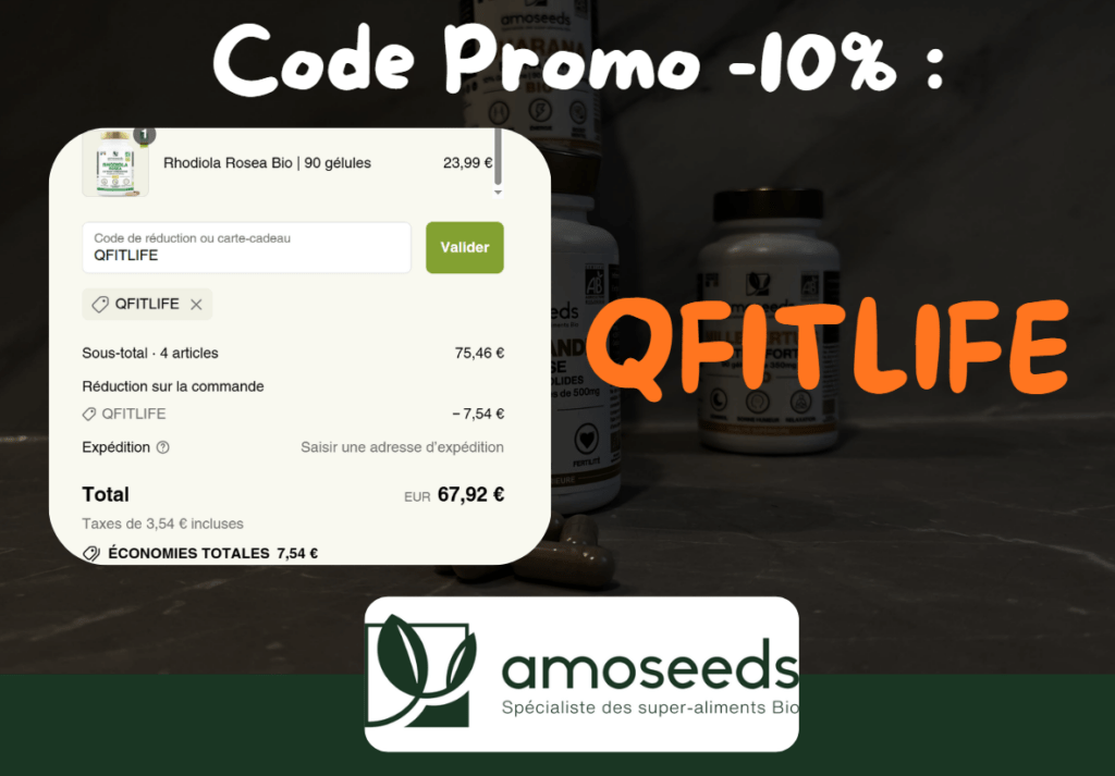 code promo amoseeds -10% de r&eacute;duction code QFITLIFE valide