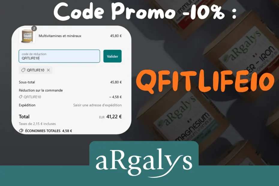 code promo argalys influenceur -10% de réduction valide