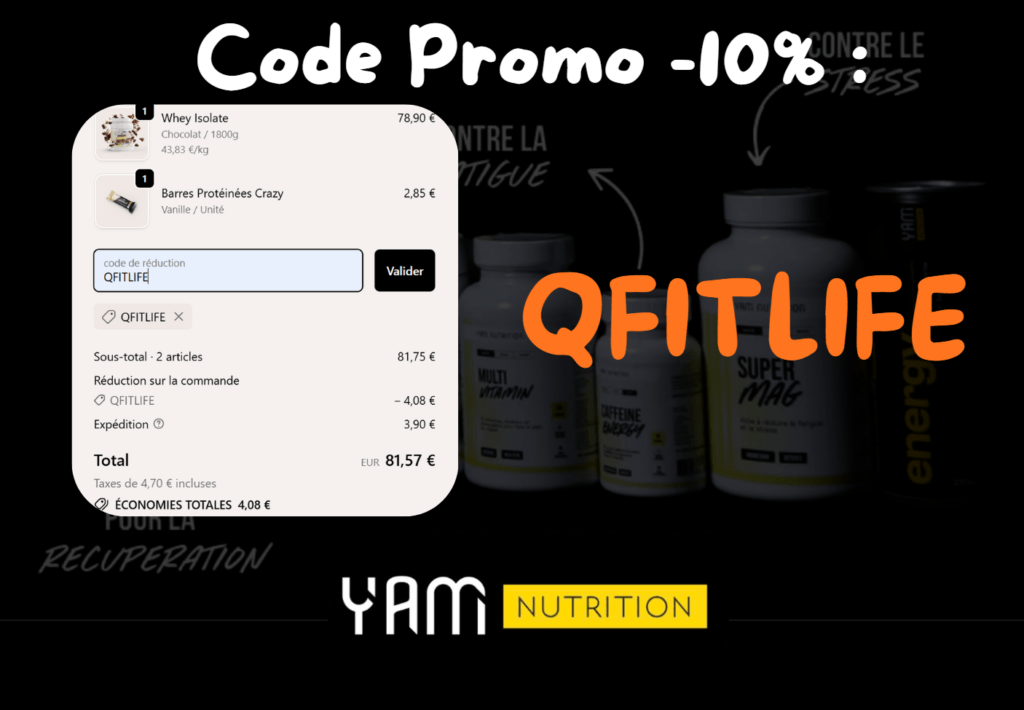 code promo yam nutrition influenceur -10% de r&eacute;duction valide
