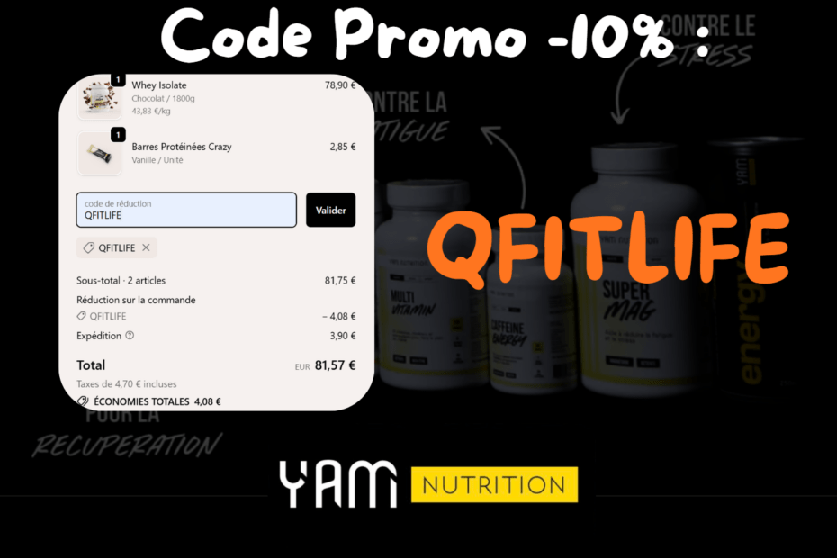 code promo yam nutrition influenceur -10% de r&eacute;duction valide