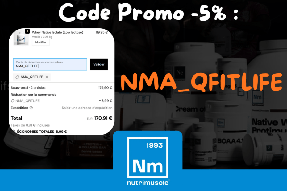 code promo nutrimuscle influenceur -10% de r&eacute;duction valide