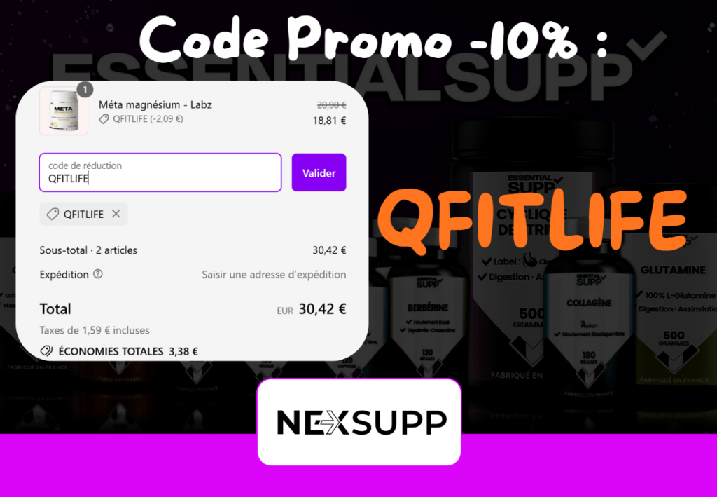 code promo nexsupp influenceur -10% de r&eacute;duction valide