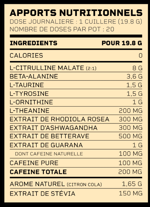 composition le preworkout