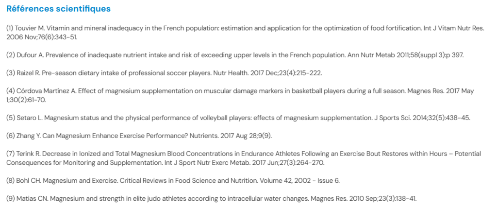 R&eacute;f&eacute;rences scientifiques sur les fiches produit Nutrielement