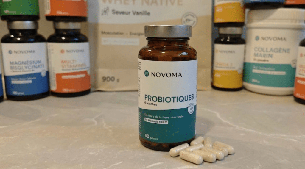 La pot de probiotique Novoma posé sur ma table durant le test
