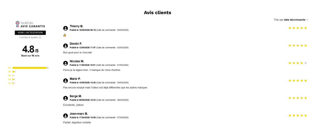 commentaires clients whey Nutrimea