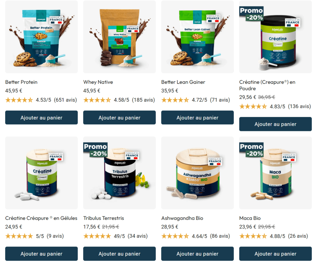 Prix Tarifs Aqeelab Nutrition