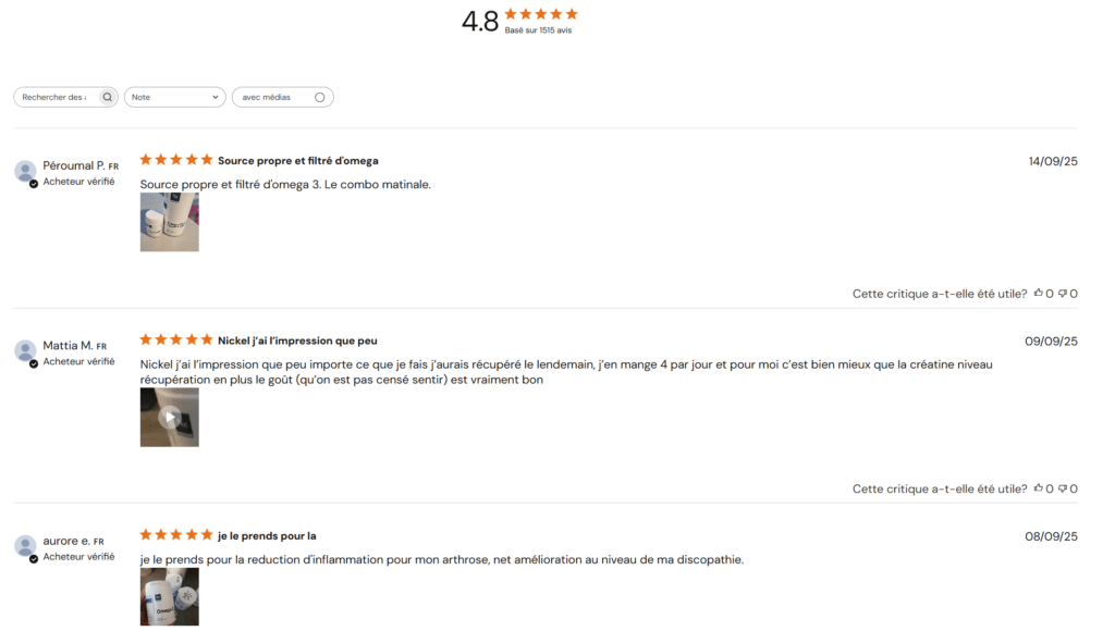 Avis Oméga 3 Nutrimuscle