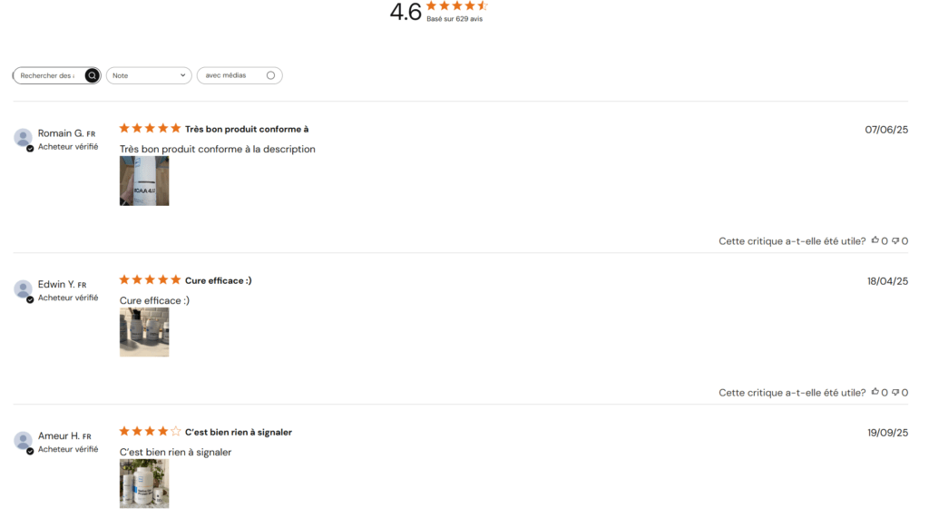 Avis BCAA Nutrimuscle