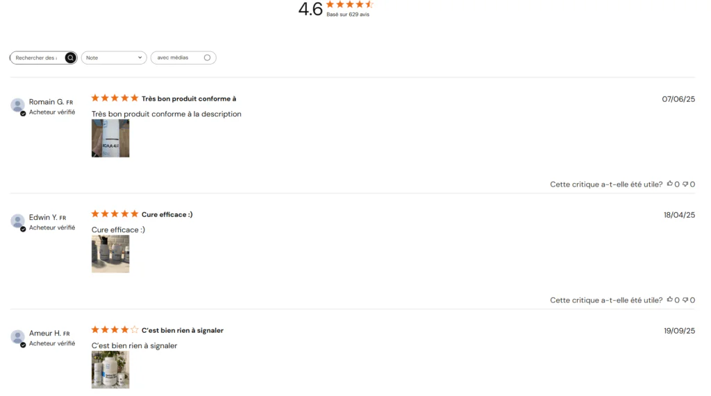 Avis BCAA Nutrimuscle