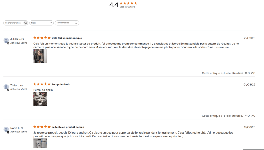 Avis MusclePump Nutrimuscle