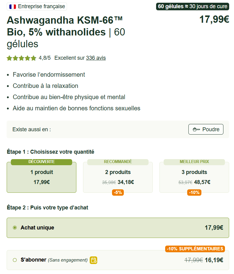 Prix Ashwagandha Amoseeds