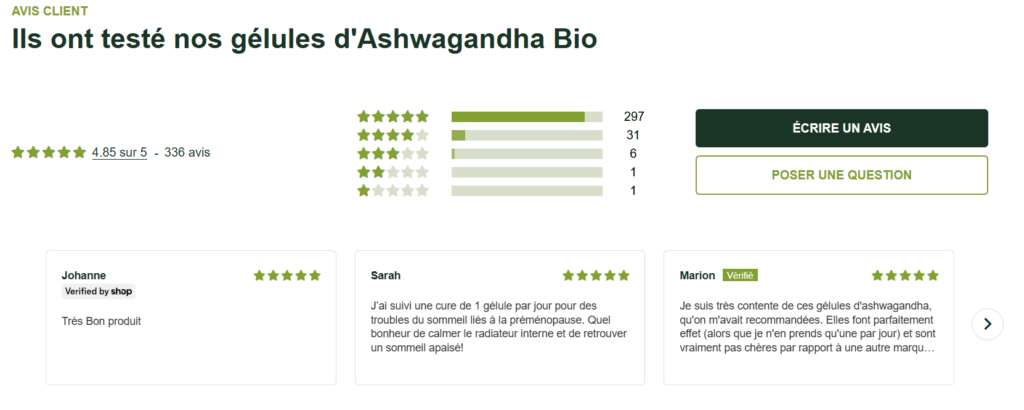 Avis client ashwagandha Amoseeds