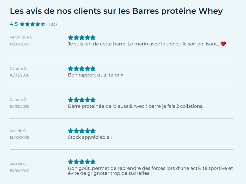 avis clients barre nutri&co