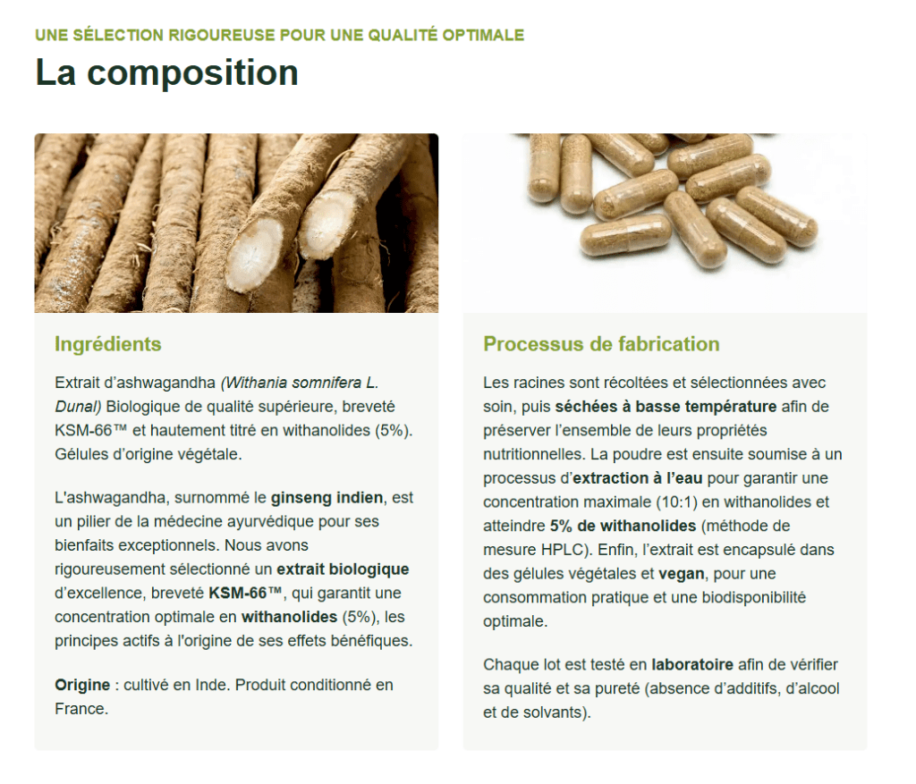 Composition ashwagandha Amoseeds