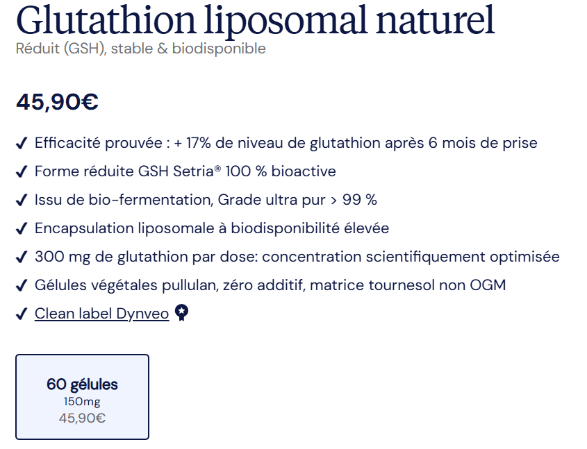 avis clients glutathion Dynveo