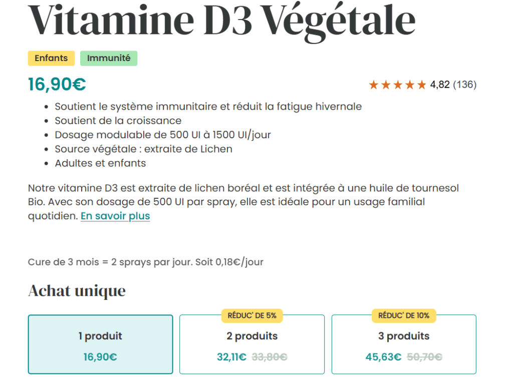 prix Vitamine D Argalys