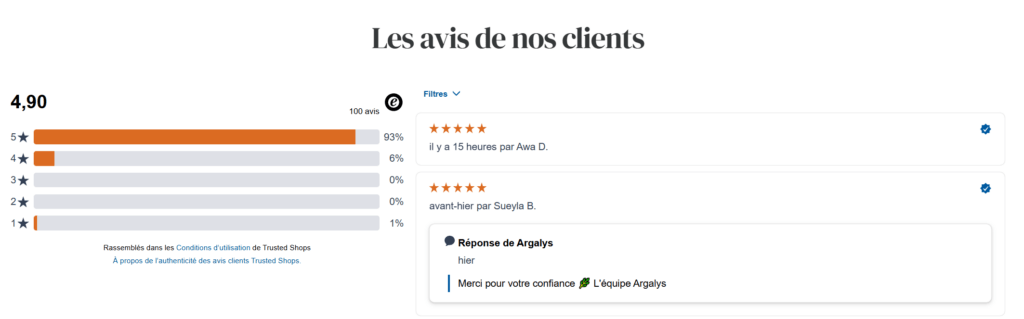 avis clients Fer Argalys