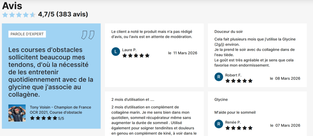 avis clients glycine Nutripure