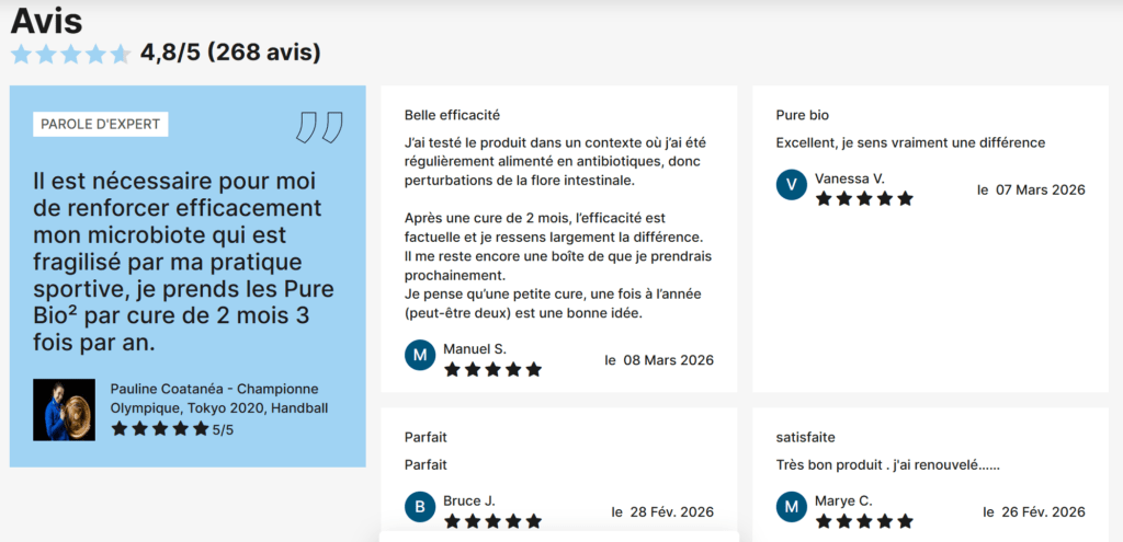 avis clients probiotiques Nutripure