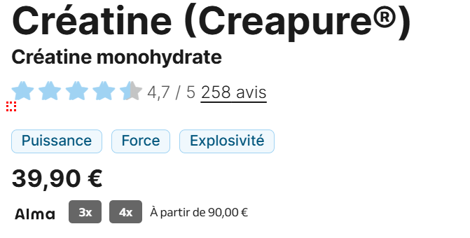 prix créatine Nutripure