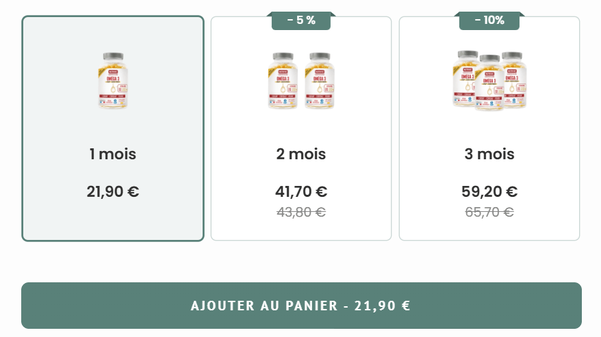 prix Om&eacute;ga 3 Nutrivie