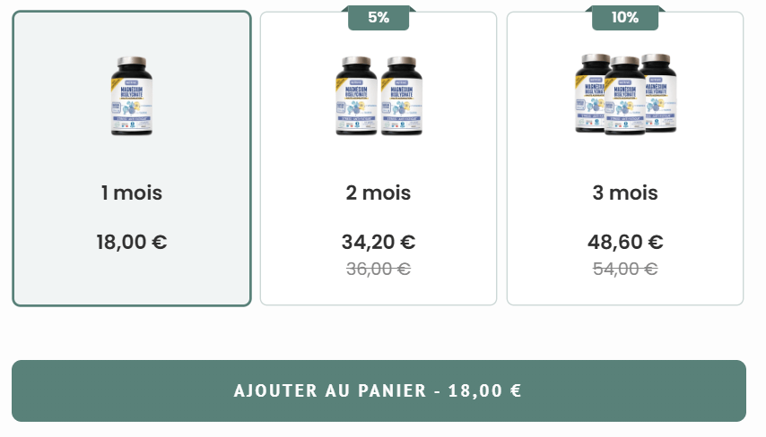 prix magnésium Nutrivie