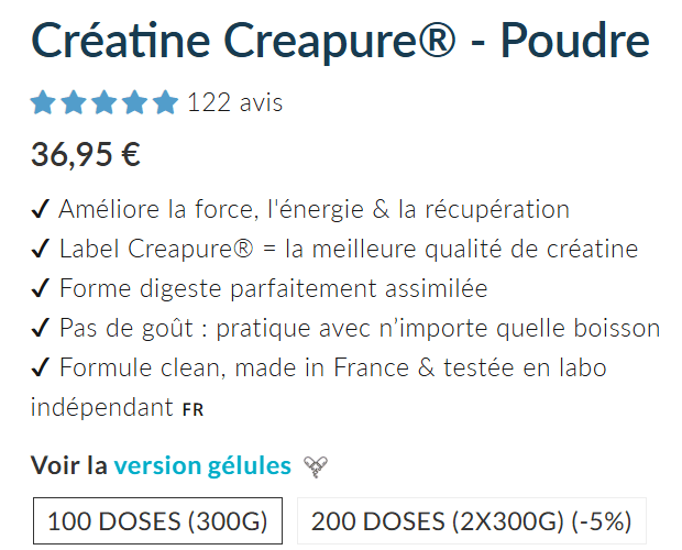 Prix Créatine Aqeelab Nutrition