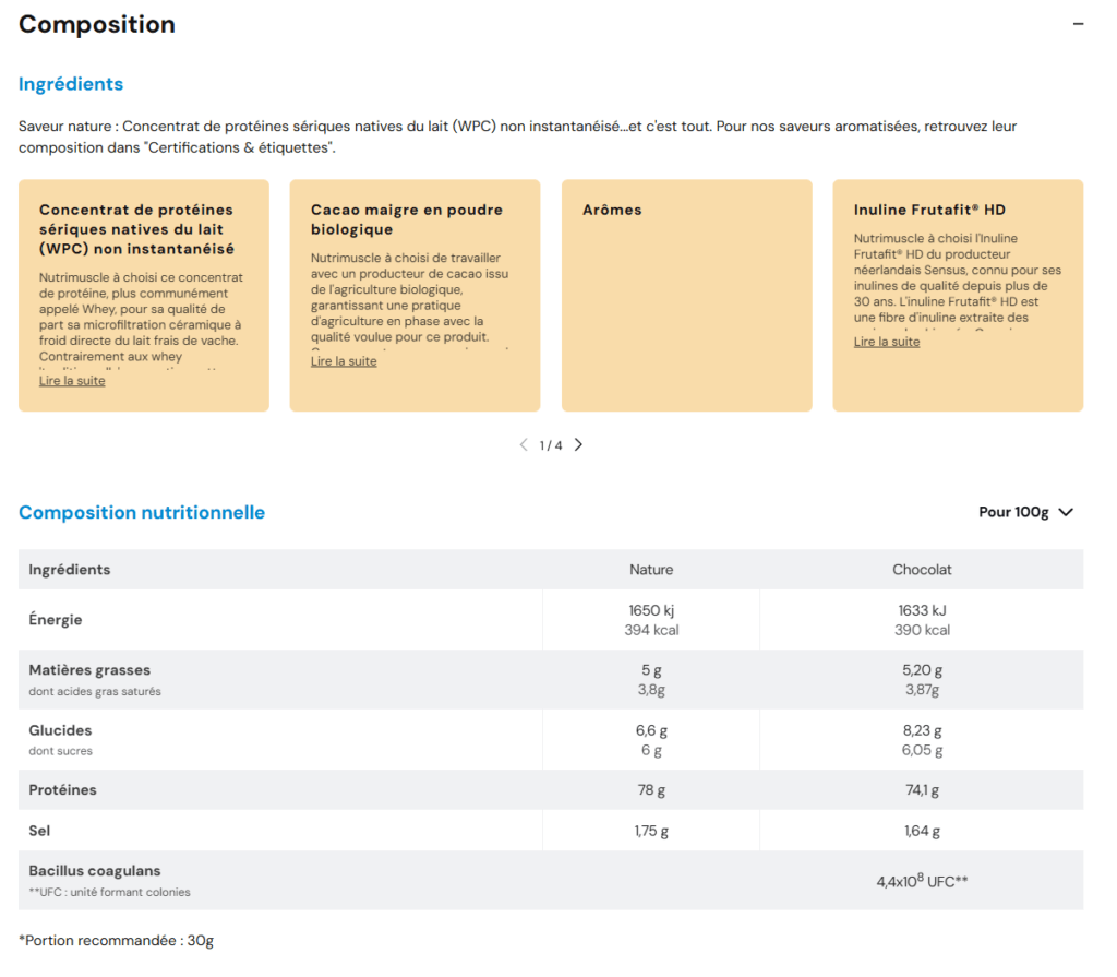 composition whey nutrimuscle
