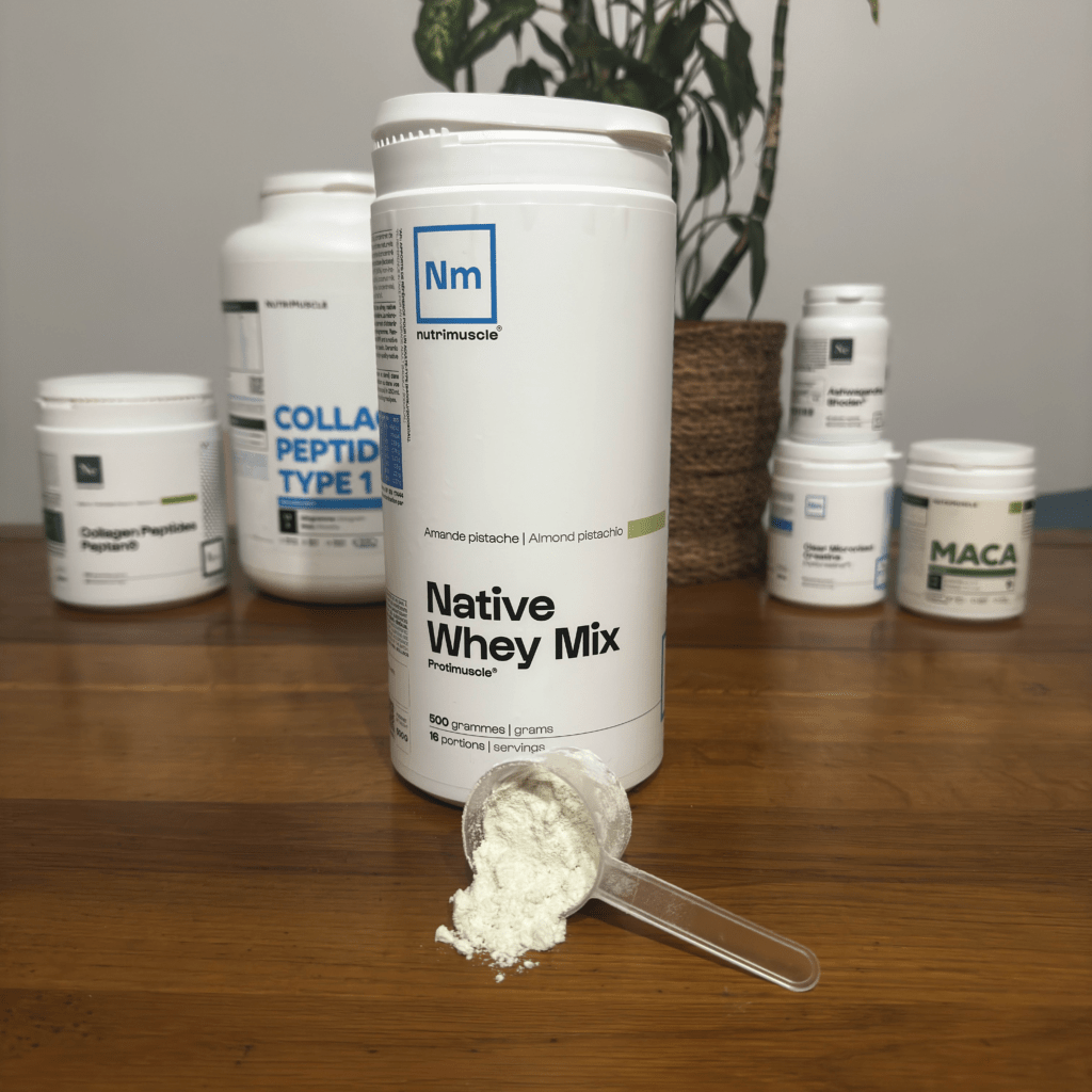 whey native mix Nutrimuscle gout pistache amande