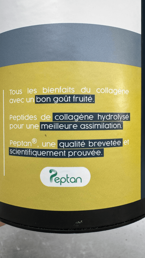 logo peptan sur ma boite de collagène Aqeelab Nutrition