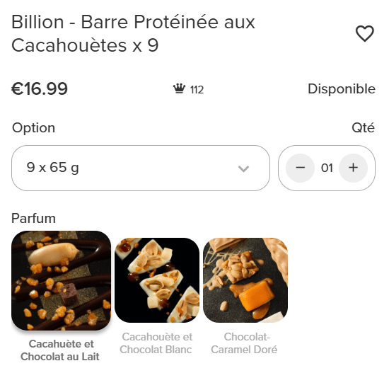 prix barre billion prozis