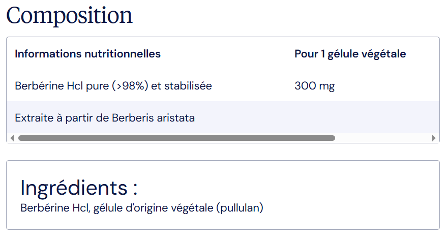 composition ingr&eacute;dients berb&eacute;rine dynveo