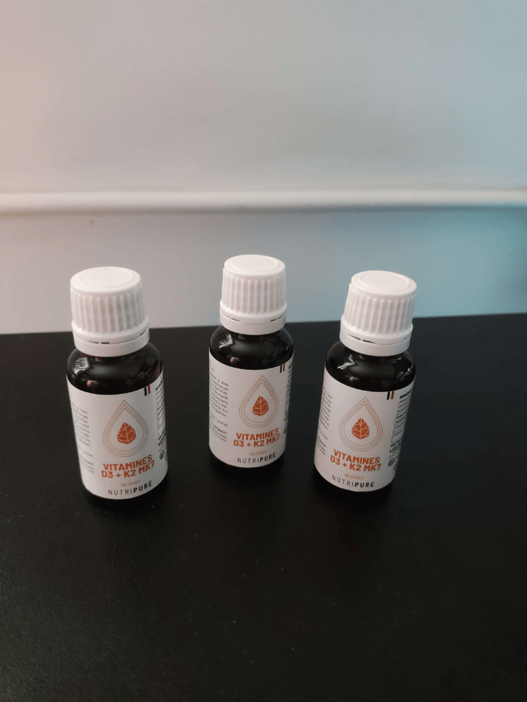 les 3 fiole de vitamine d3 Nutripure que j'ai test&eacute;s