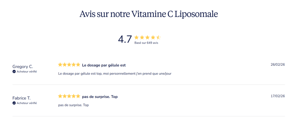avis client vitamine c dynveo