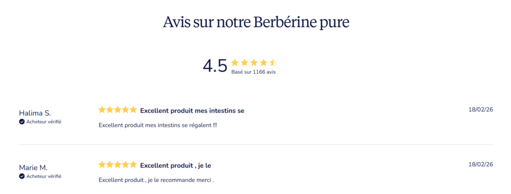 avis clients Berb&eacute;rine Dynveo