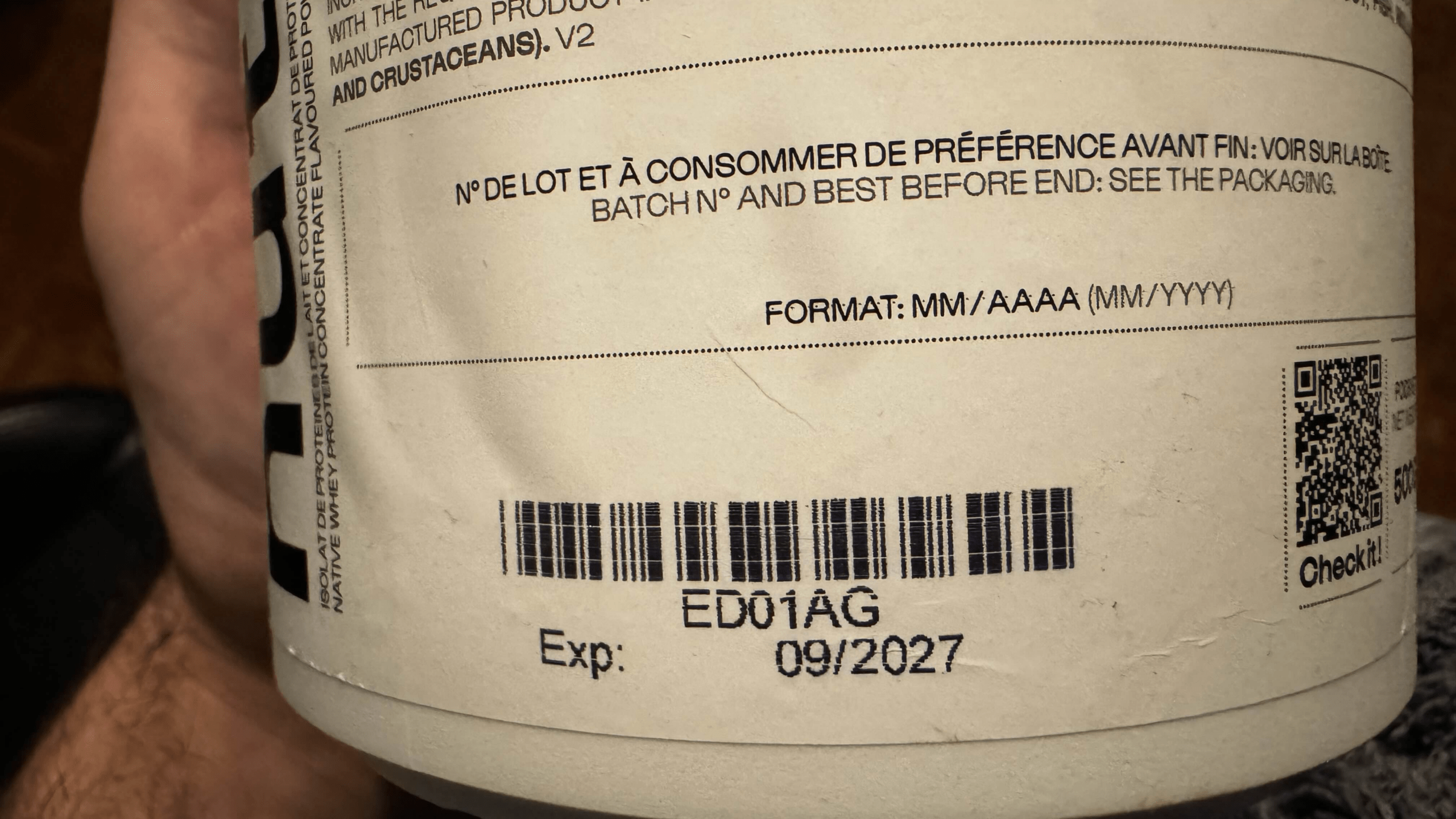 date de p&eacute;remption de la whey nutrimuscle